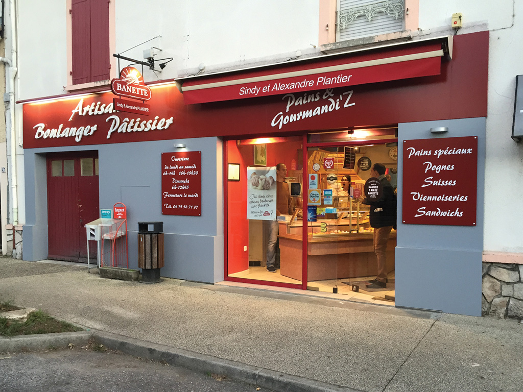 Affichage dynamique dans la boulangerie.